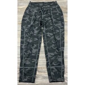 Fabletics Womens Camo Pocket Joggers Black Grey‎ Drawstring Size Small